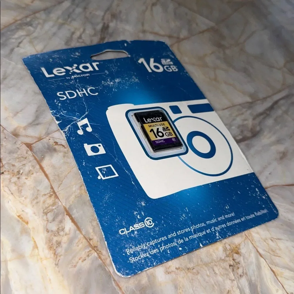 Lexar 16GB SDHC Memory Card Class 10 Multi-Use LSD16GASBNAC10 New Cardboard Wear